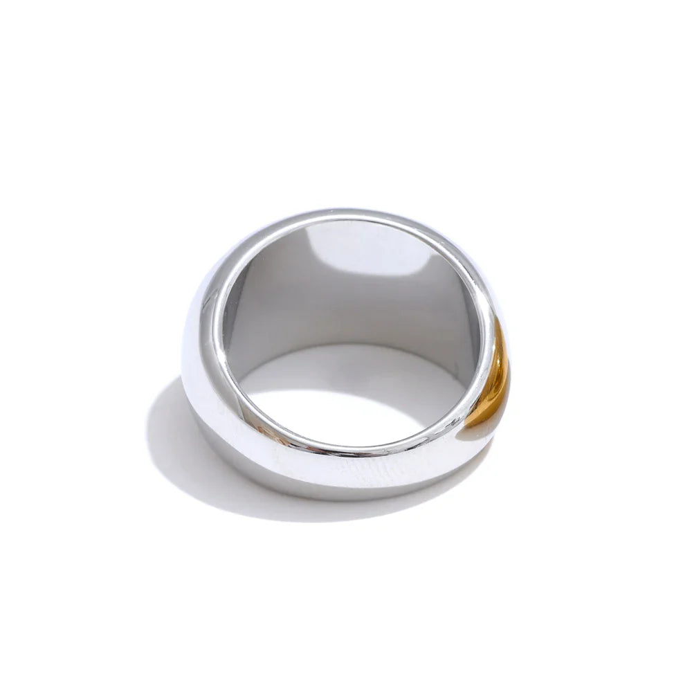 Luxury Heavy Stainless Steel Ring – 18K Gold Plated
