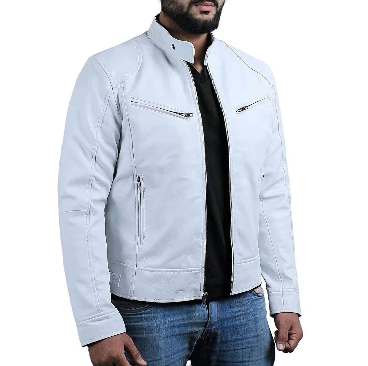 Relaxed Fit Men's Button Collar Jacket