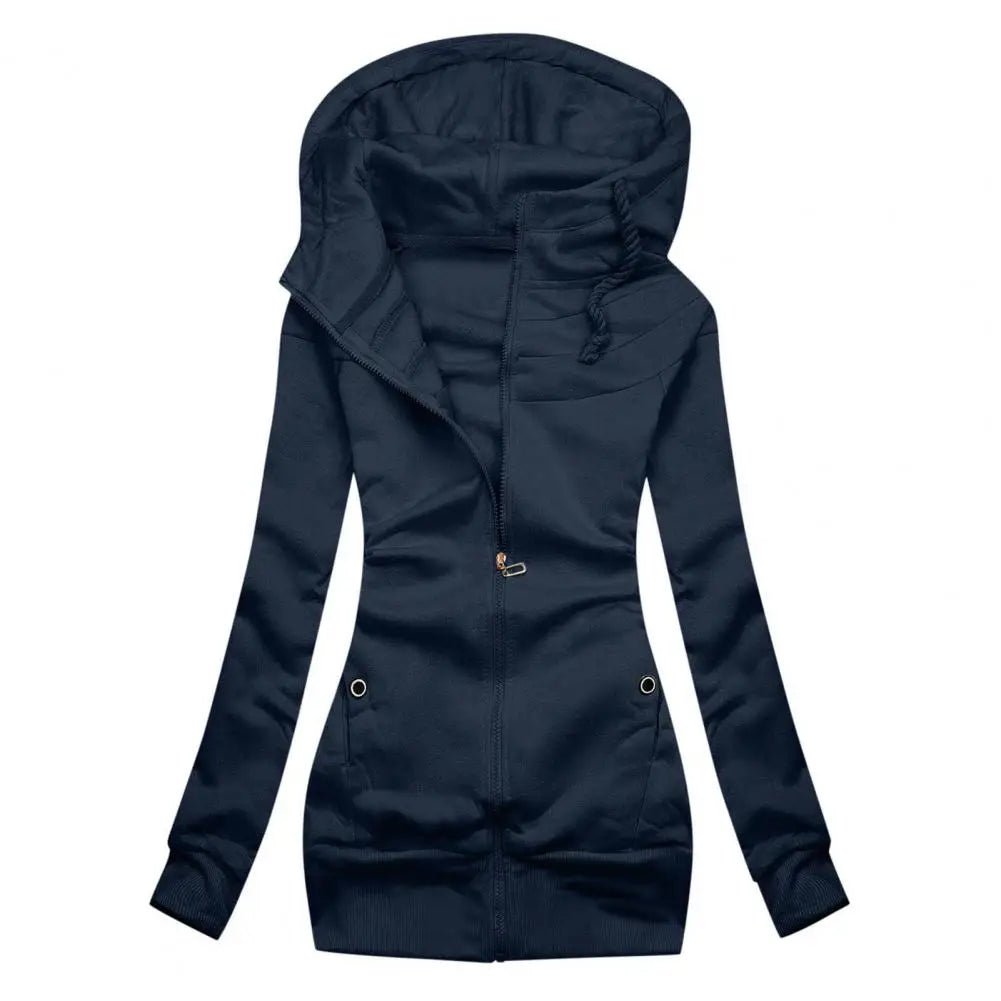 Women's Cozy Fitted Zip Up Hooded Jacket