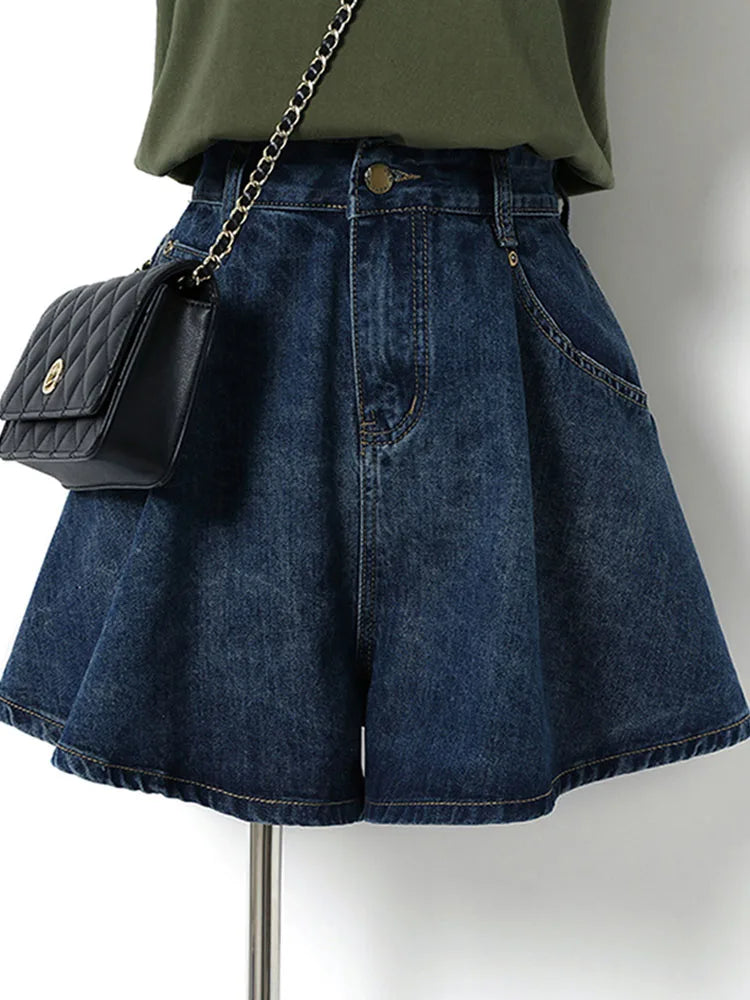Comfortable Women's Denim Shorts Wide Leg Summer Style - VogeLuxe
