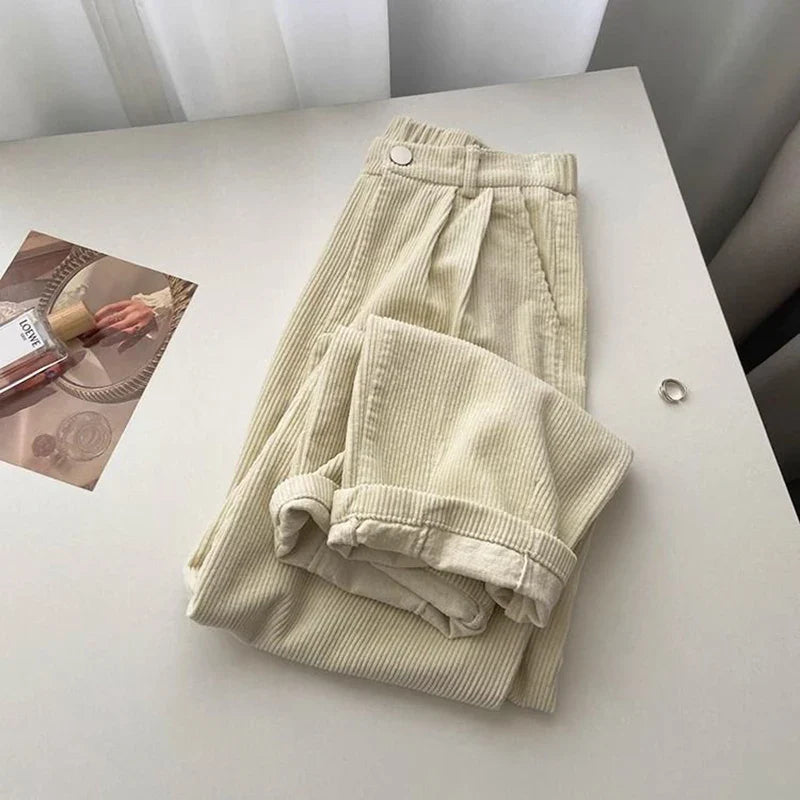 Comfortable Wide Leg Corduroy Pants