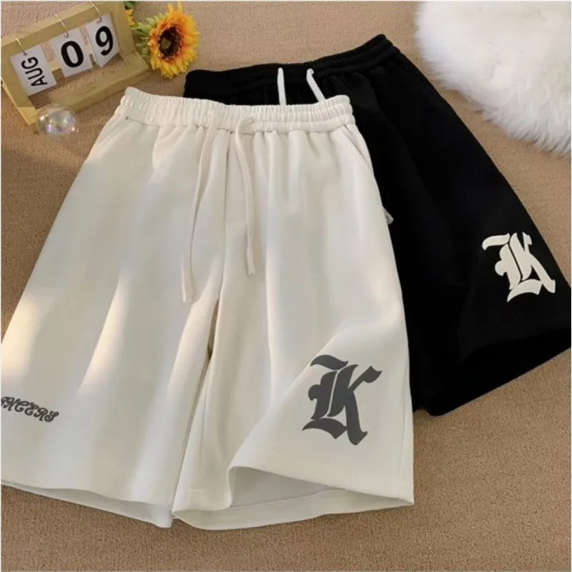 Large Graphic Print Loose Fit Street Shorts - BritishElegance