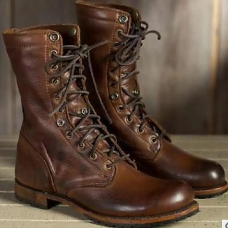 Tough Military Style Boots for Men Outdoor Use - VogeLuxe