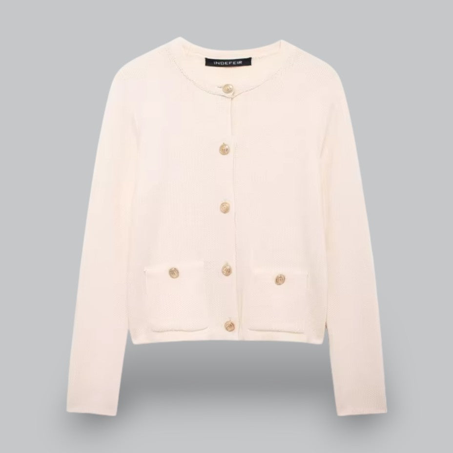 Soft Knit Cardigan with Golden Buttons
