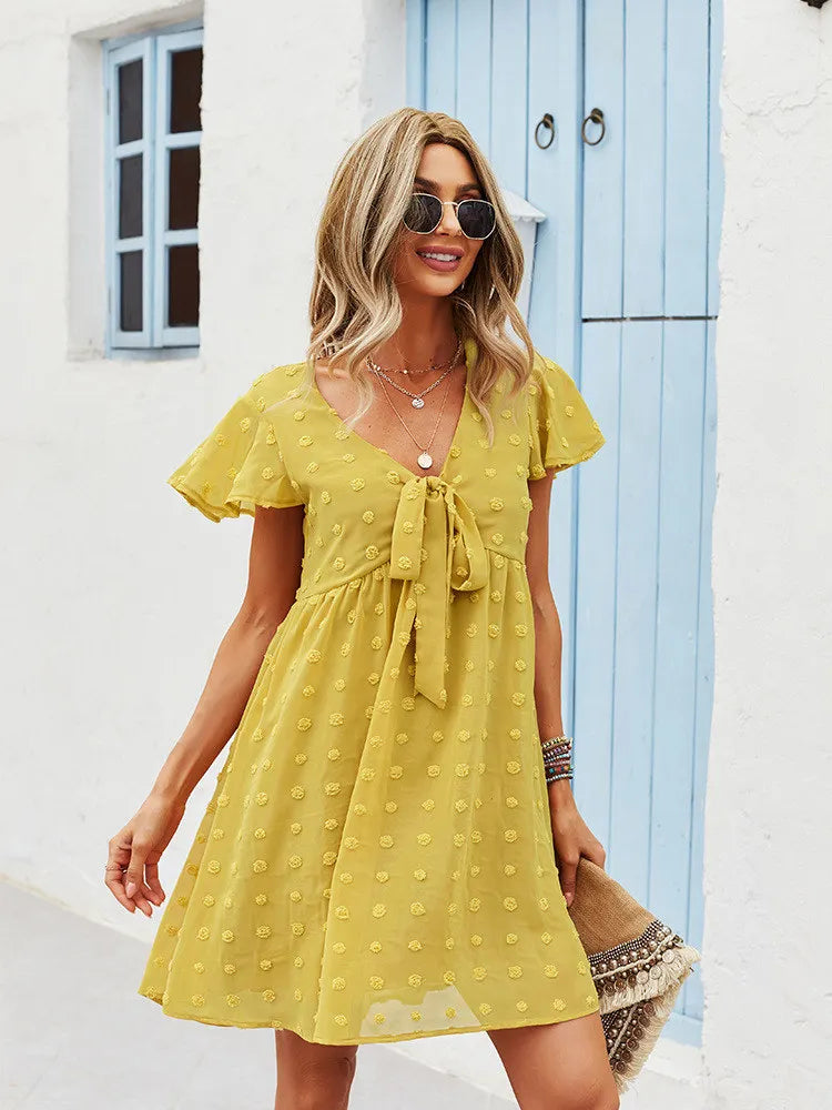 Women's Cute Sundress with V Neck for Summer