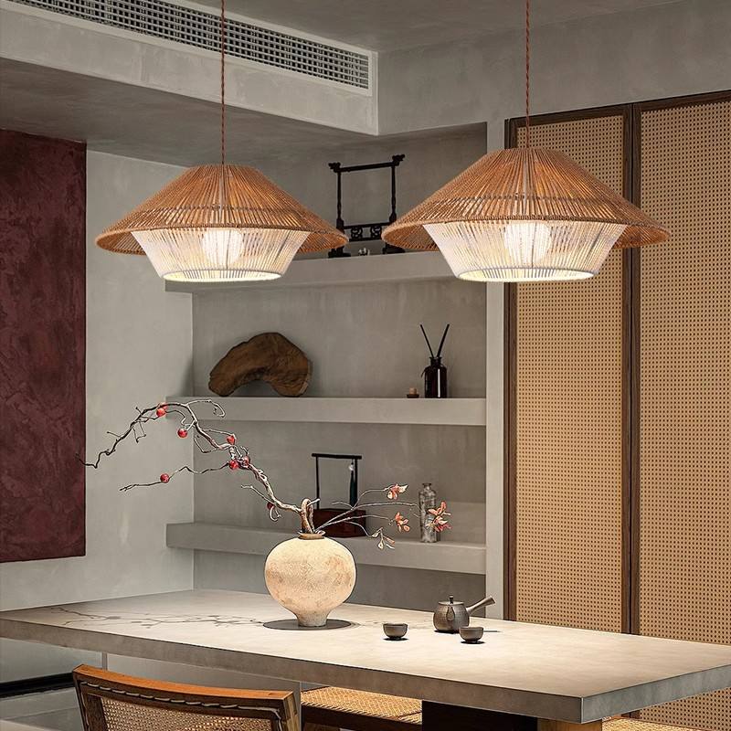 Natural Woven Pendant Light Bohemian Dining Lamp - VogeLuxe