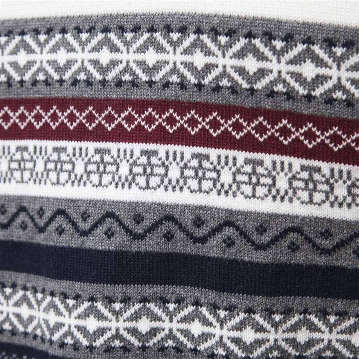 The Chatsworth Men's Quarter Zip Cotton Jumper – Fair Isle Knit 8