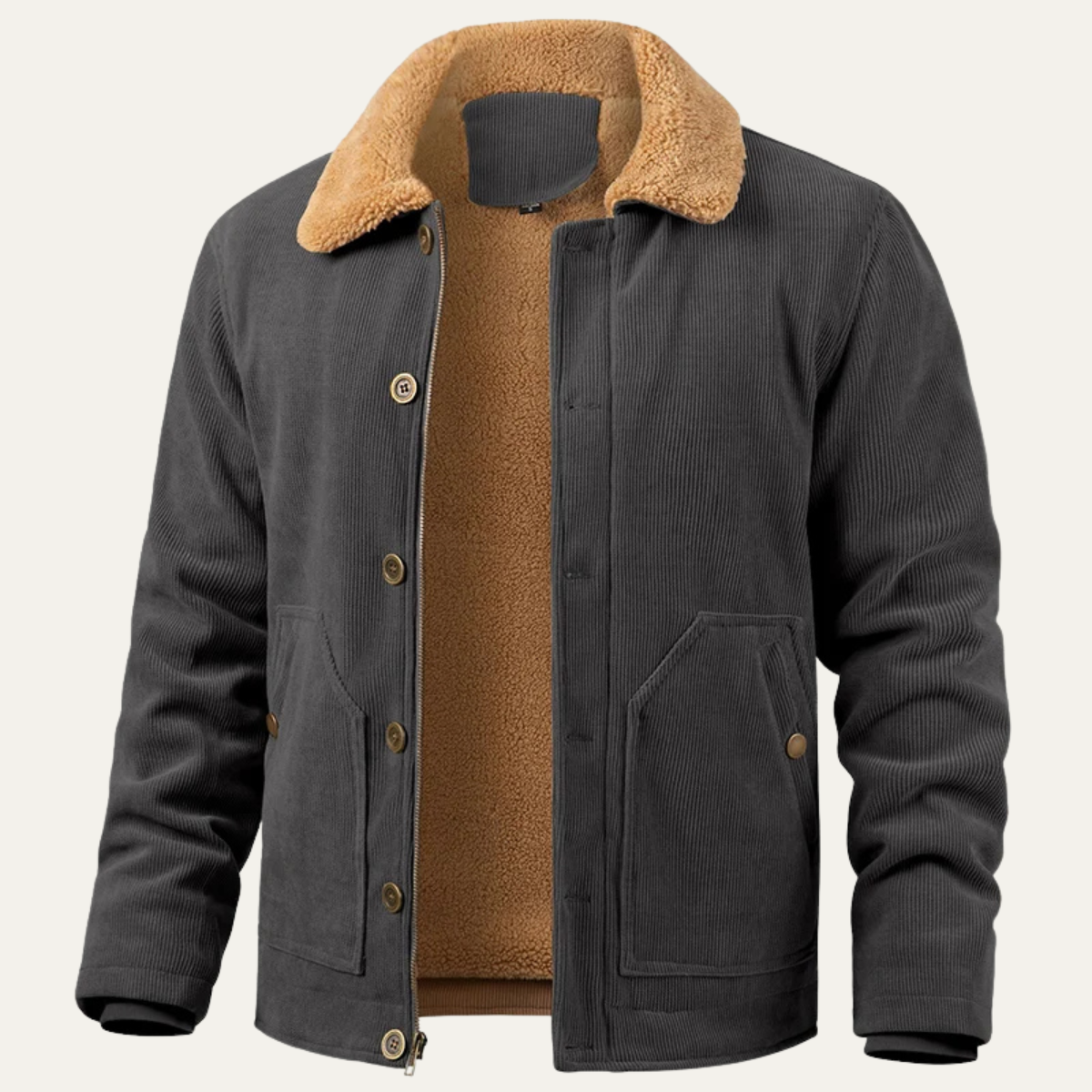The Dorsoduro Men's Corduroy Sherpa Warm Winter Trucker Jacket 12