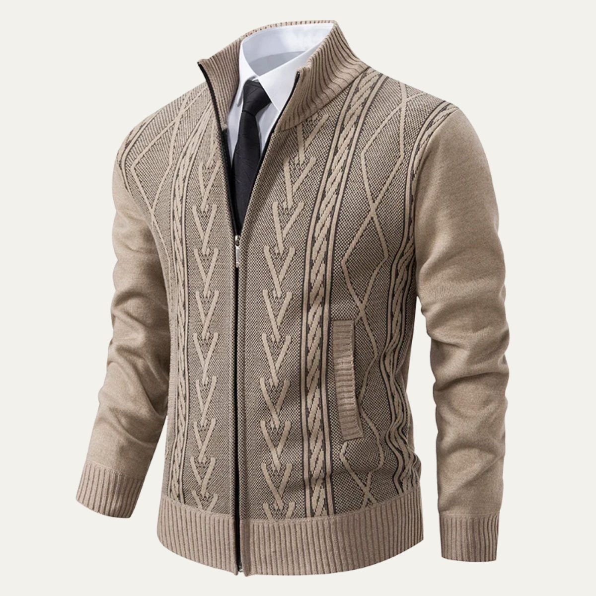 The Dorsoduro Men’s Winter Knitted Zip Up Nordic Cardigan 3