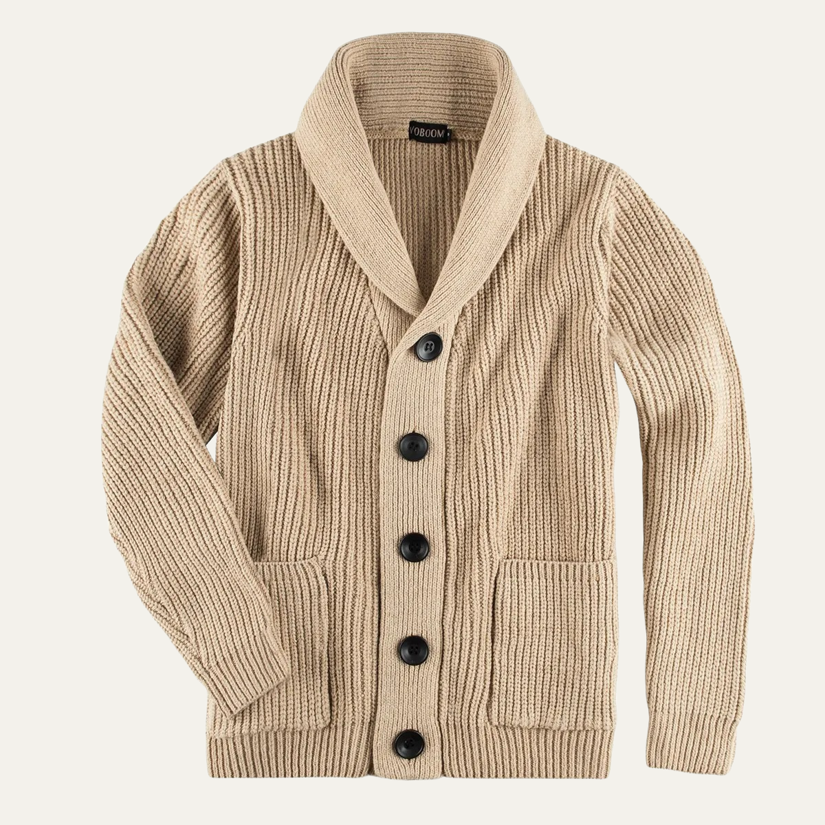 The Farnham Men’s Chunky Knit Shawl Collar Cardigan 8