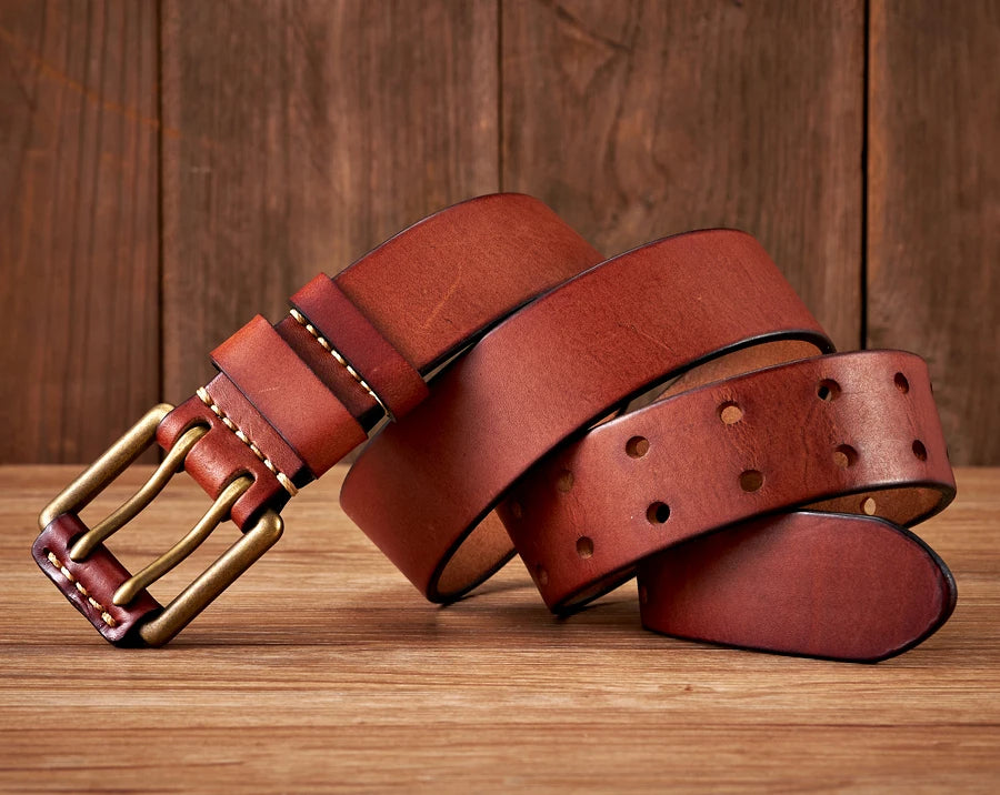 The Lancaster Belt – Double-Pin Vintage Leather Design 5