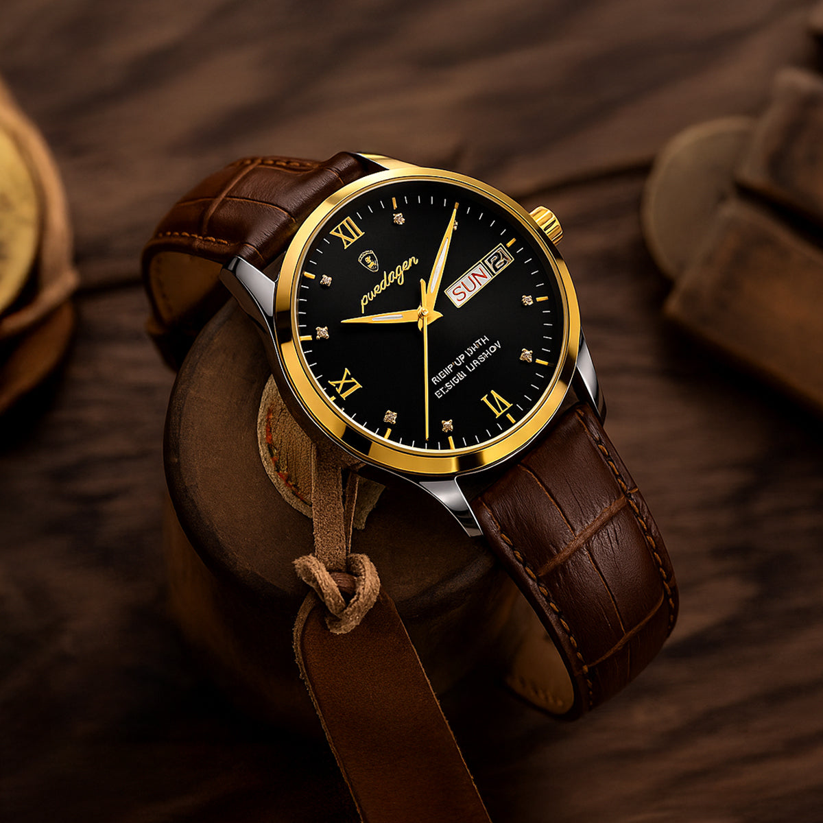 The Paris by Night Luxury Classic Men’s Watch – Premium Leather Strap 8