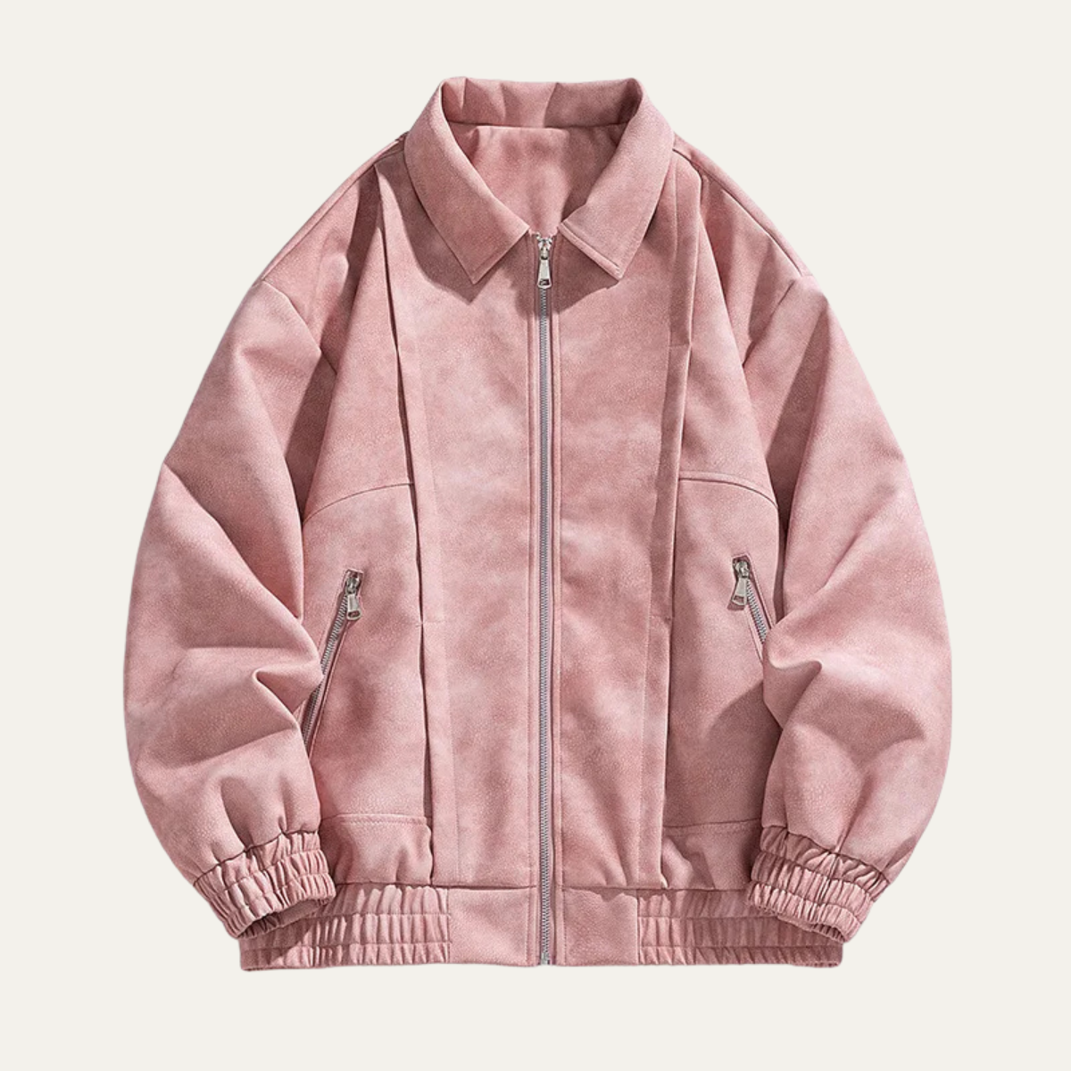 The Polignano Men’s Lightweight Zip Up Casual Suede Bomber Coat 5