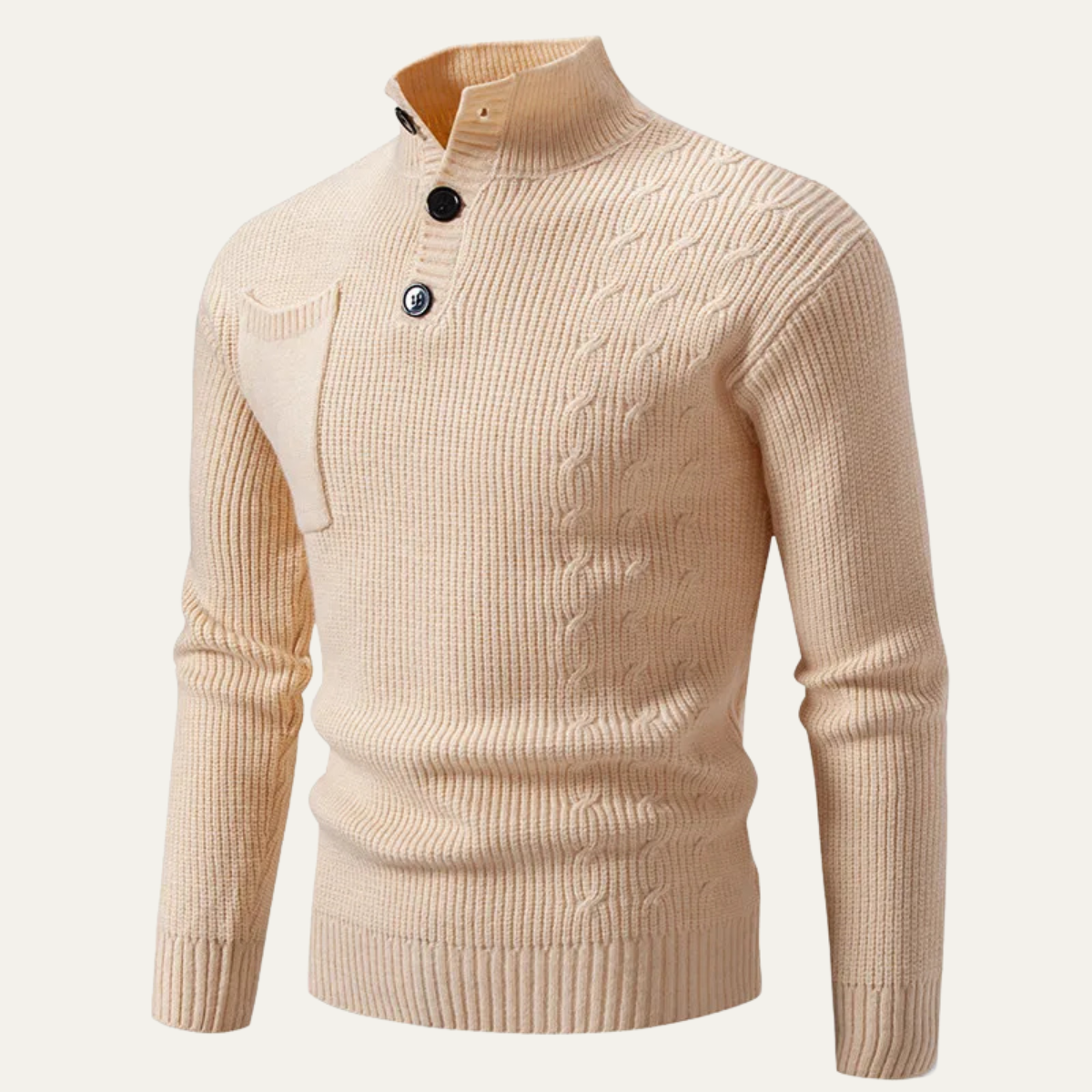 The Soverato Men’s Trendy Stand Collar Winter Button Knit Jumper 2