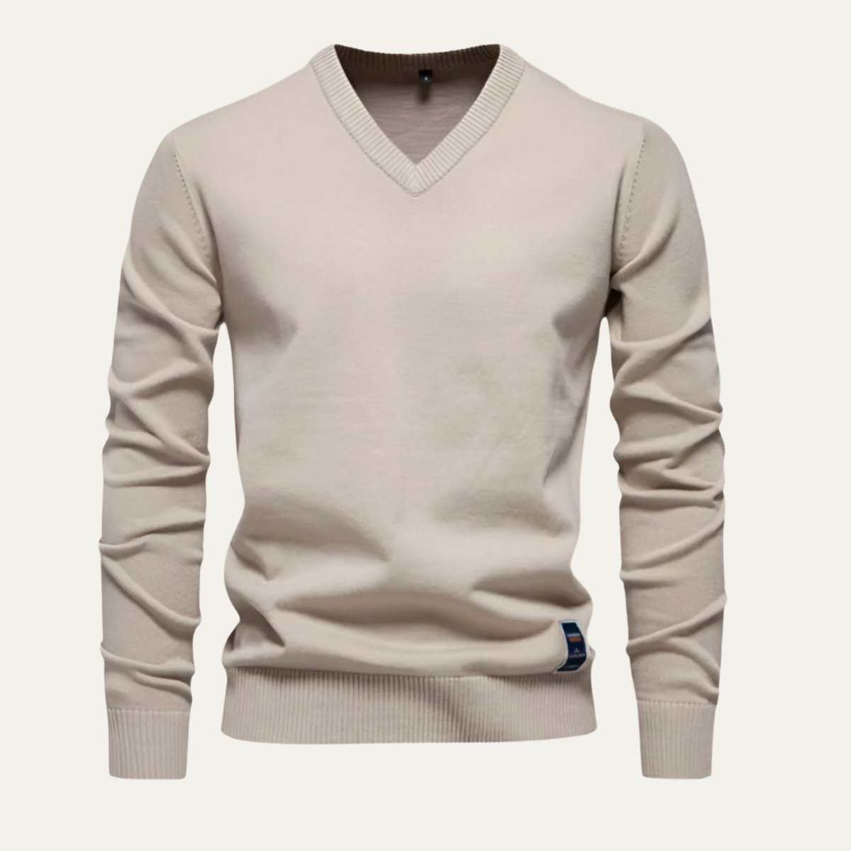 VogeLuxe | Men’s Crew Neck Sweater with Elbow Patches main image 0