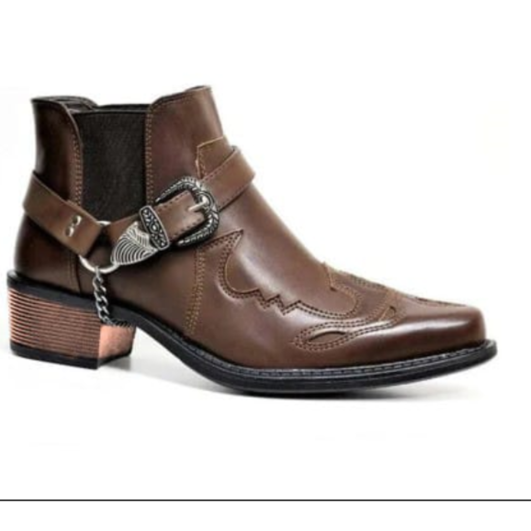 Rugged Men's Cowboy Ankle Boots