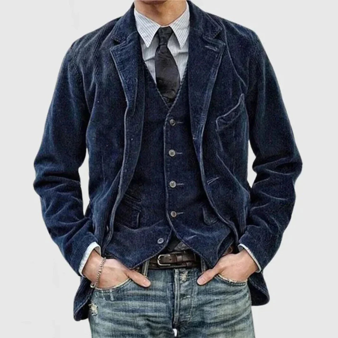 VogeLuxe | Men’s Wide Wale Corduroy Single Breasted Blazer