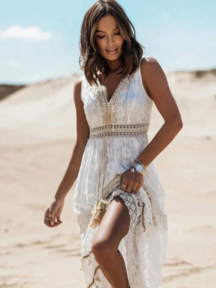 Boho Chic Flowy Maxi Dress