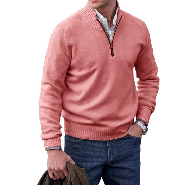 Soft Men's Fleece Quarter Zip Sweater for Winter