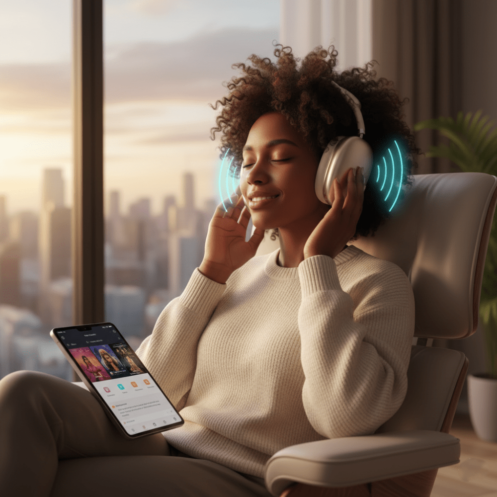 Cordless Over Ear Headphones with Deep Bass Sound