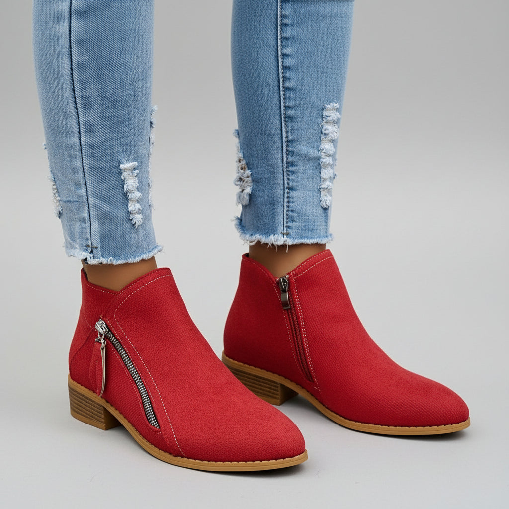 Women’s Ankle Boots with Side Zip – Casual Low-Heel Design for Everyday Wear 4