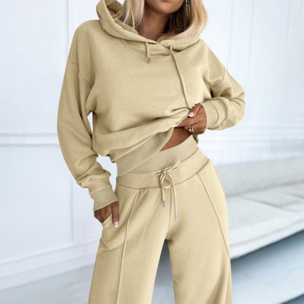 Relaxed Fit Women's Hooded Sweat Suit Set