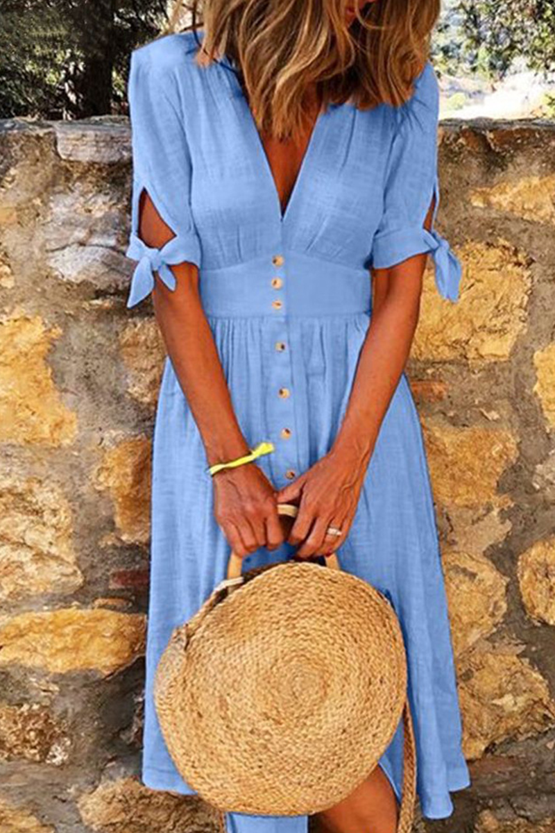 Ladies' Casual Sleeveless Tie Waist Dress