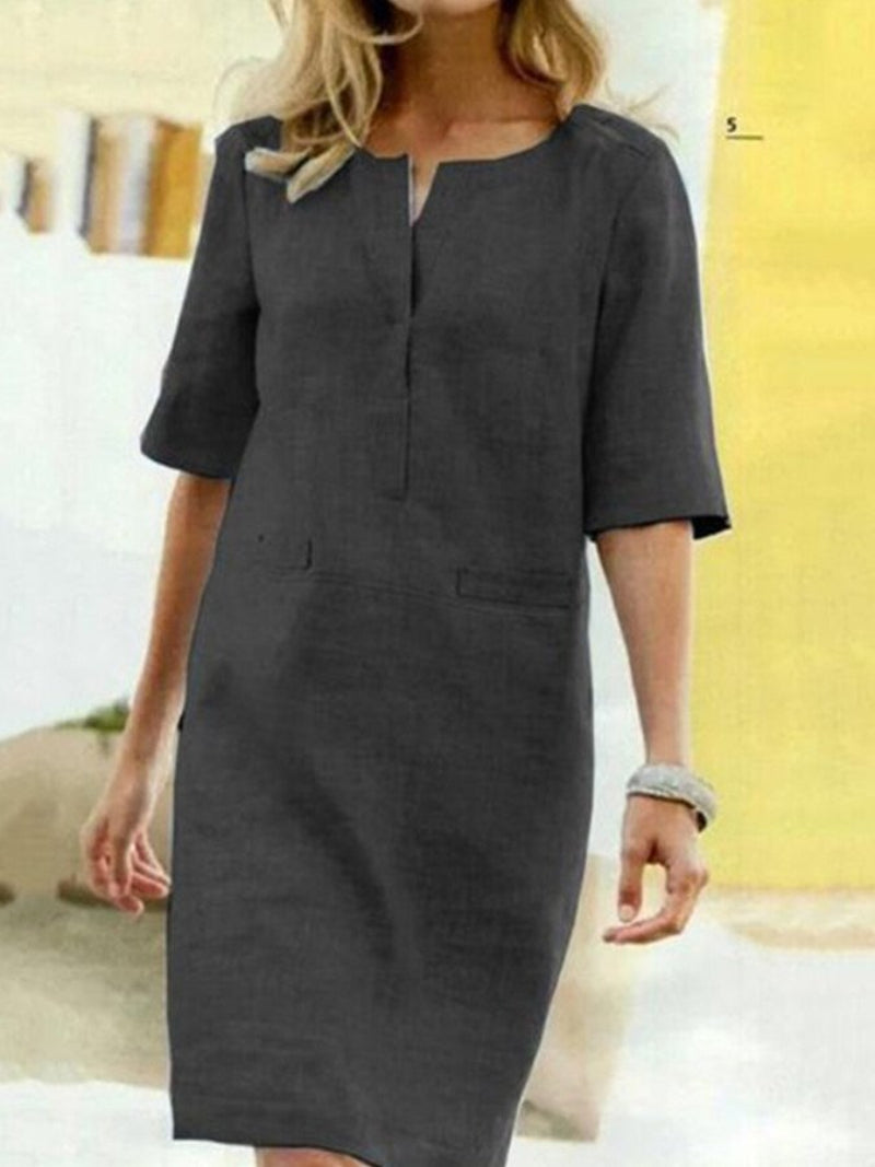 Ladies Deep V Neckline Dress