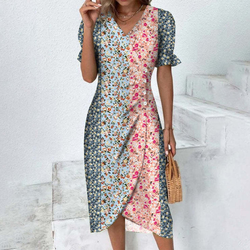 Elegant Ladies' Button Front Midi Dress