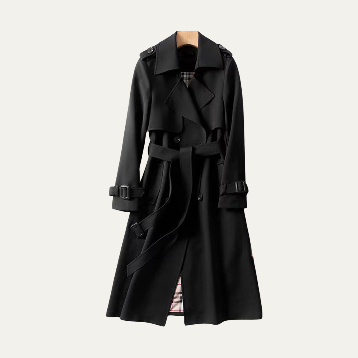 Women’s Classic Belted Trench Coat – Timeless Double-Breasted Design 6