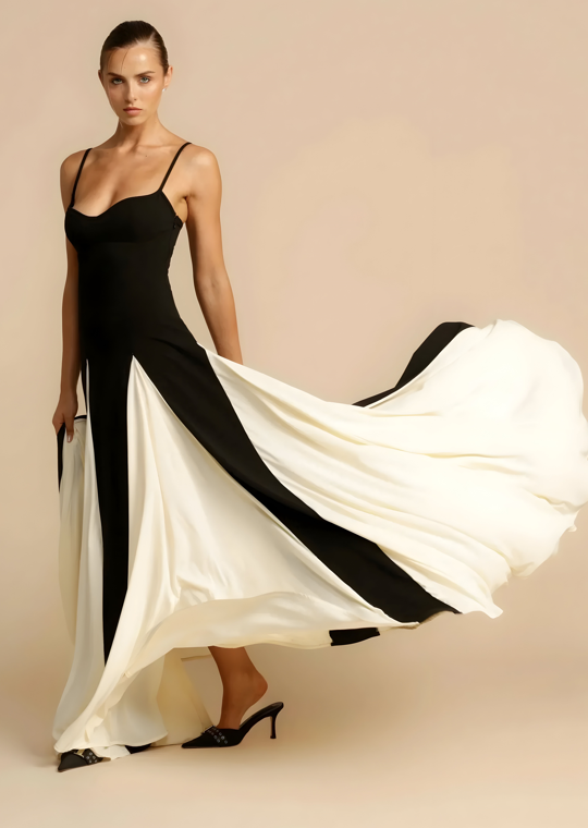 Ladies Long Sundress with Slim Straps - BritishElegance