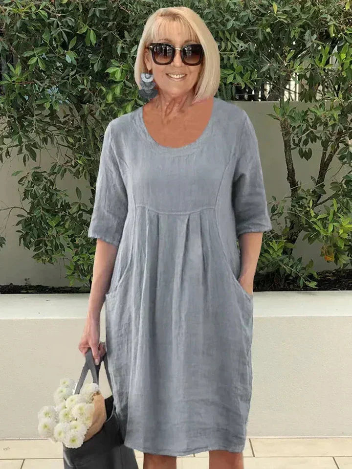 Ladies Casual Knee Length Half Sleeve Dress