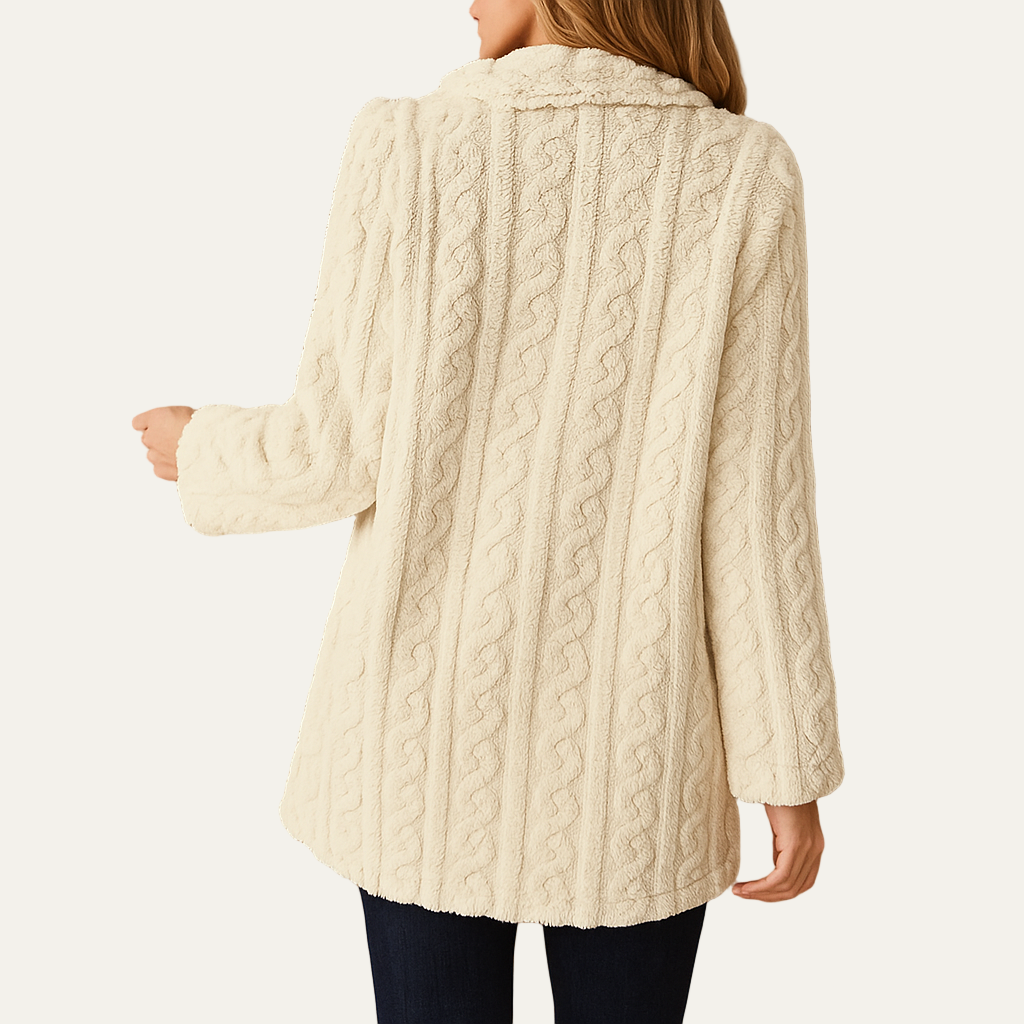 VogeLuxe | Women’s Cable Knit Double Breasted Wool Coat