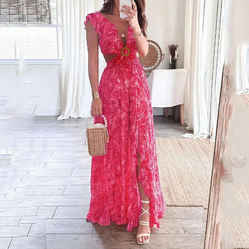 Ladies Elegant Flower Long Dress