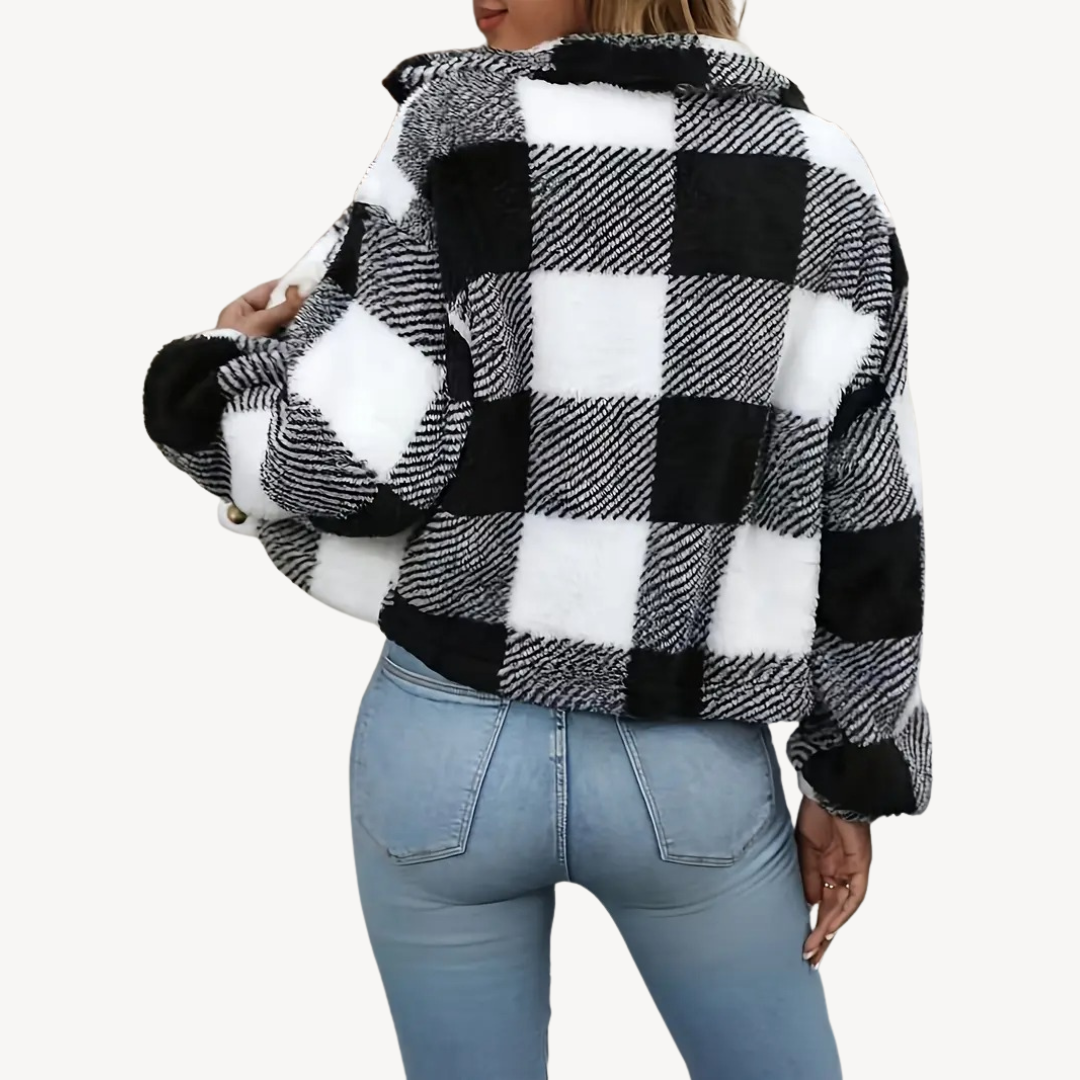 VogeLuxe | Women’s Plaid Plush Warm Jacket