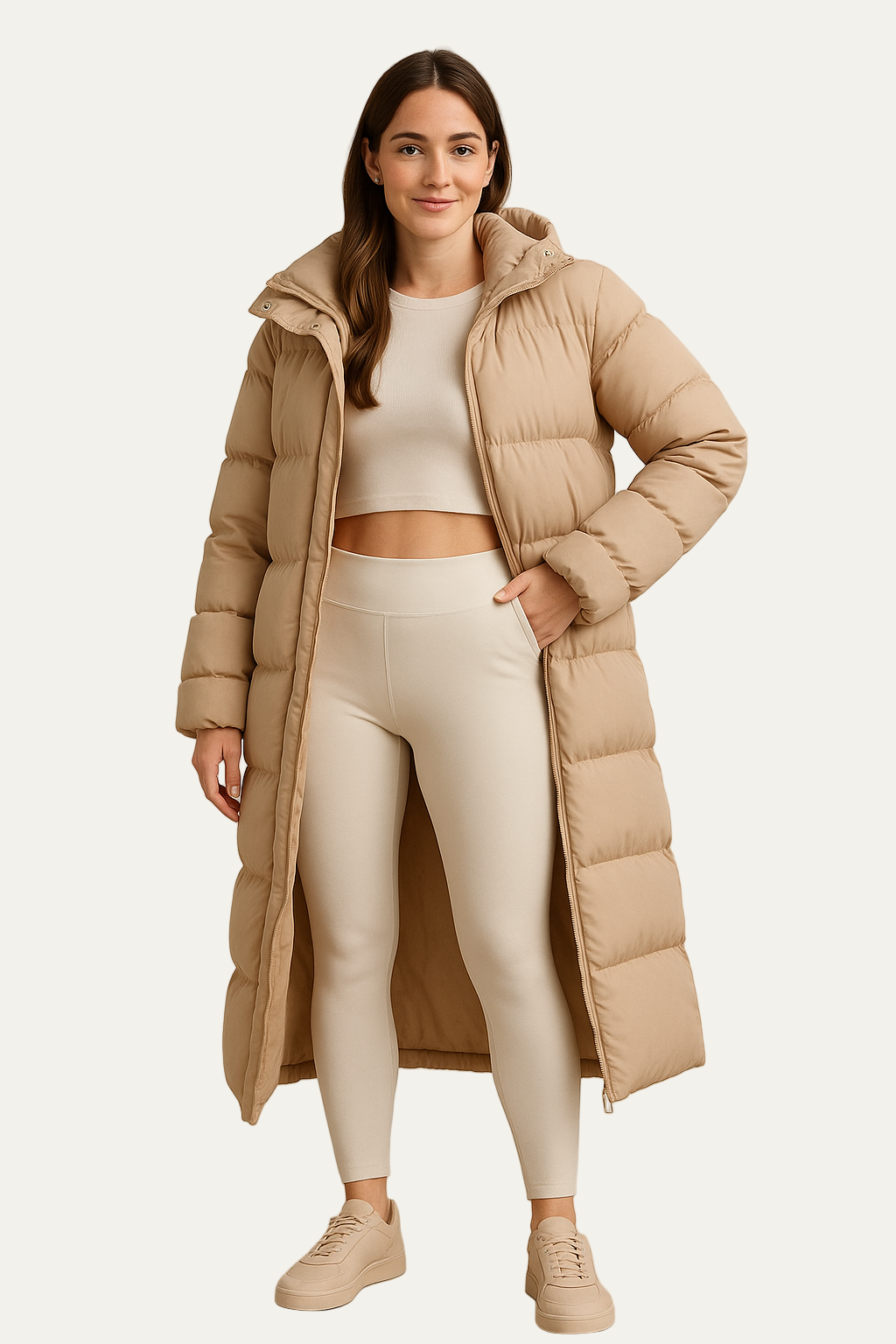 VogeLuxe | Women’s Minimalist Hooded Puffer Jacket