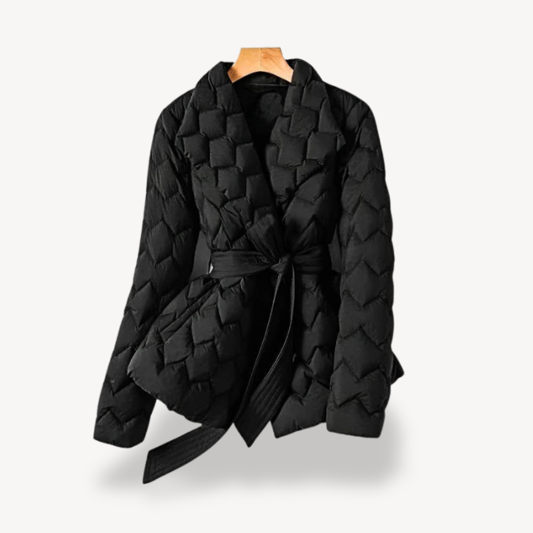 VogeLuxe | Women’s Elegant Belted Down Jacket