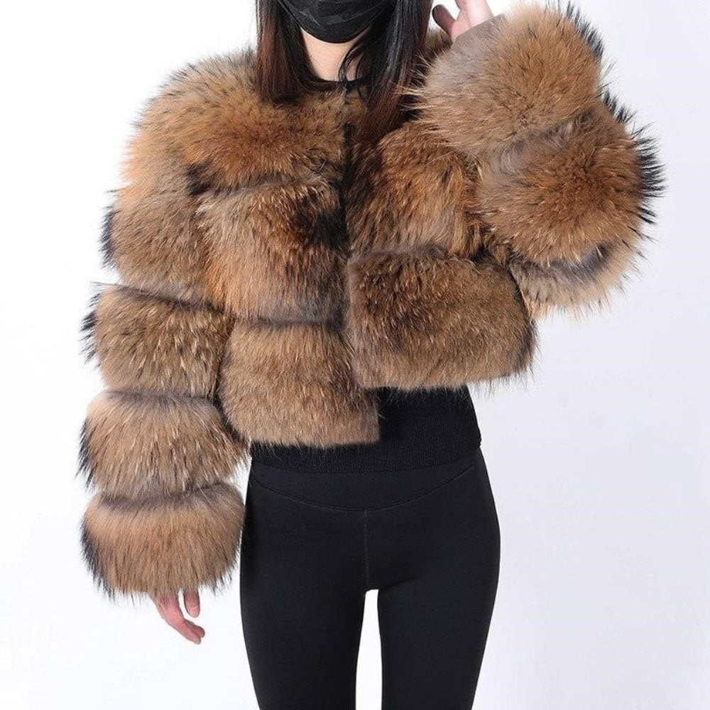 Luxurious Faux Fur Parka Coat Warm Women's Outerwear