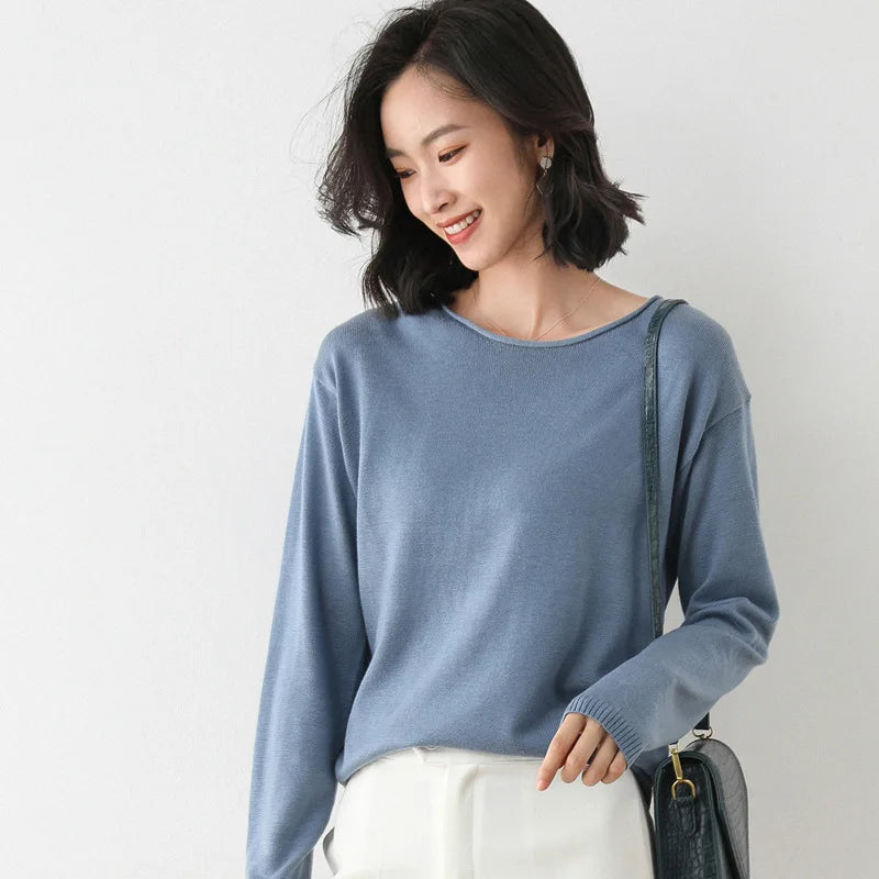 Women’s Soft Long Sleeve Sweater – Elegant Everyday Layer 7