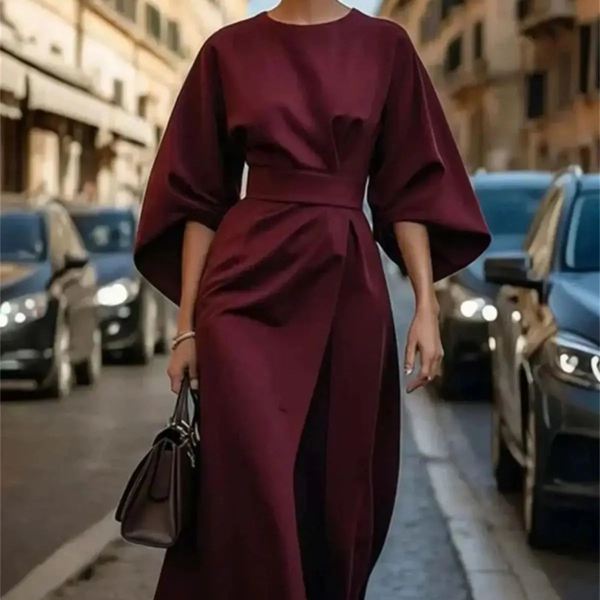 Elegant Knee Length Ladies Dress
