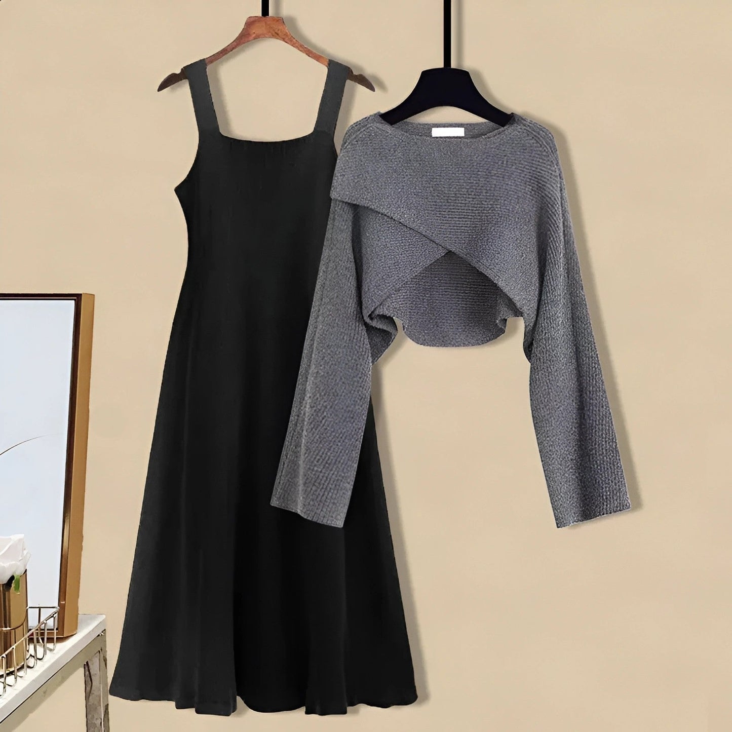 Ladies Cozy Knit Dress Outfit Set