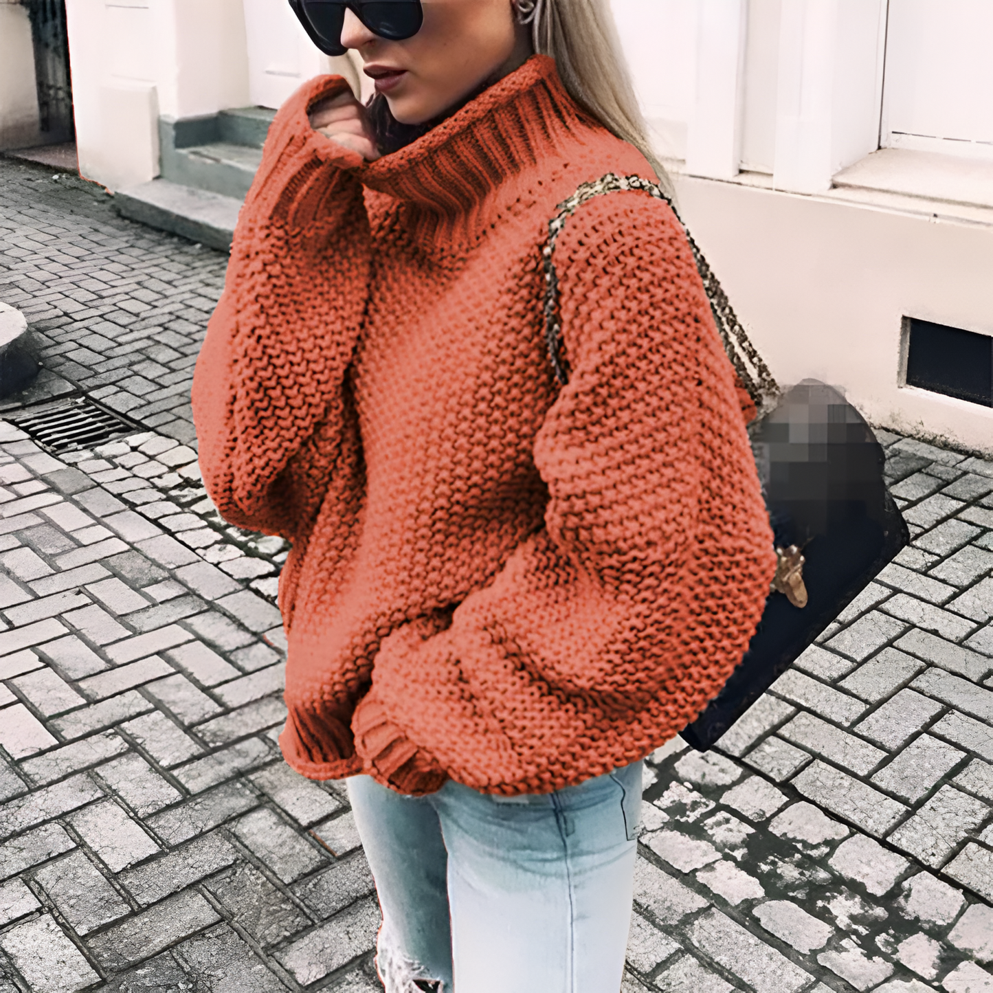 Cozy Women's Crew Neck Thick Knit Winter Sweater