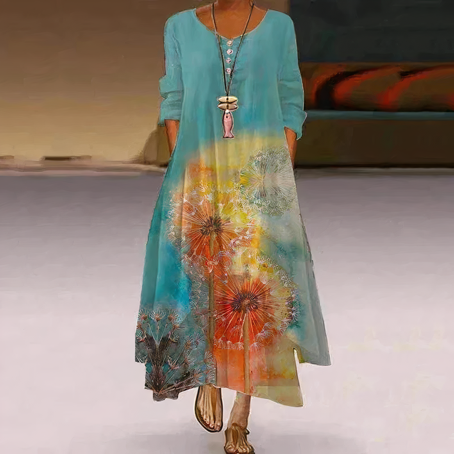 Ladies Floral Fit Dress