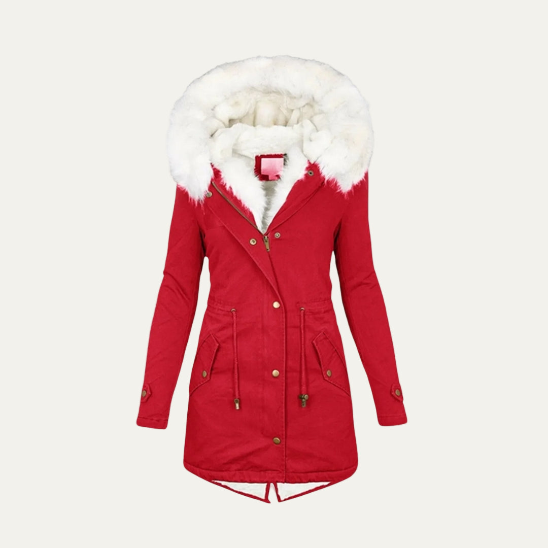 Women’s Winter Parka – Faux Fur Hood and Belted Design 6