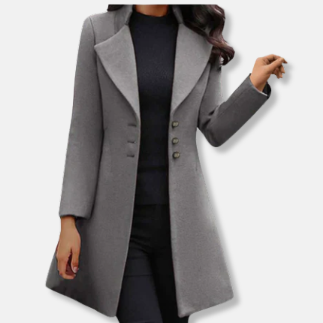 Women’s Wool Coat – Slim Fit – Mid-Length – Double-Breasted – Notched Lapel 3
