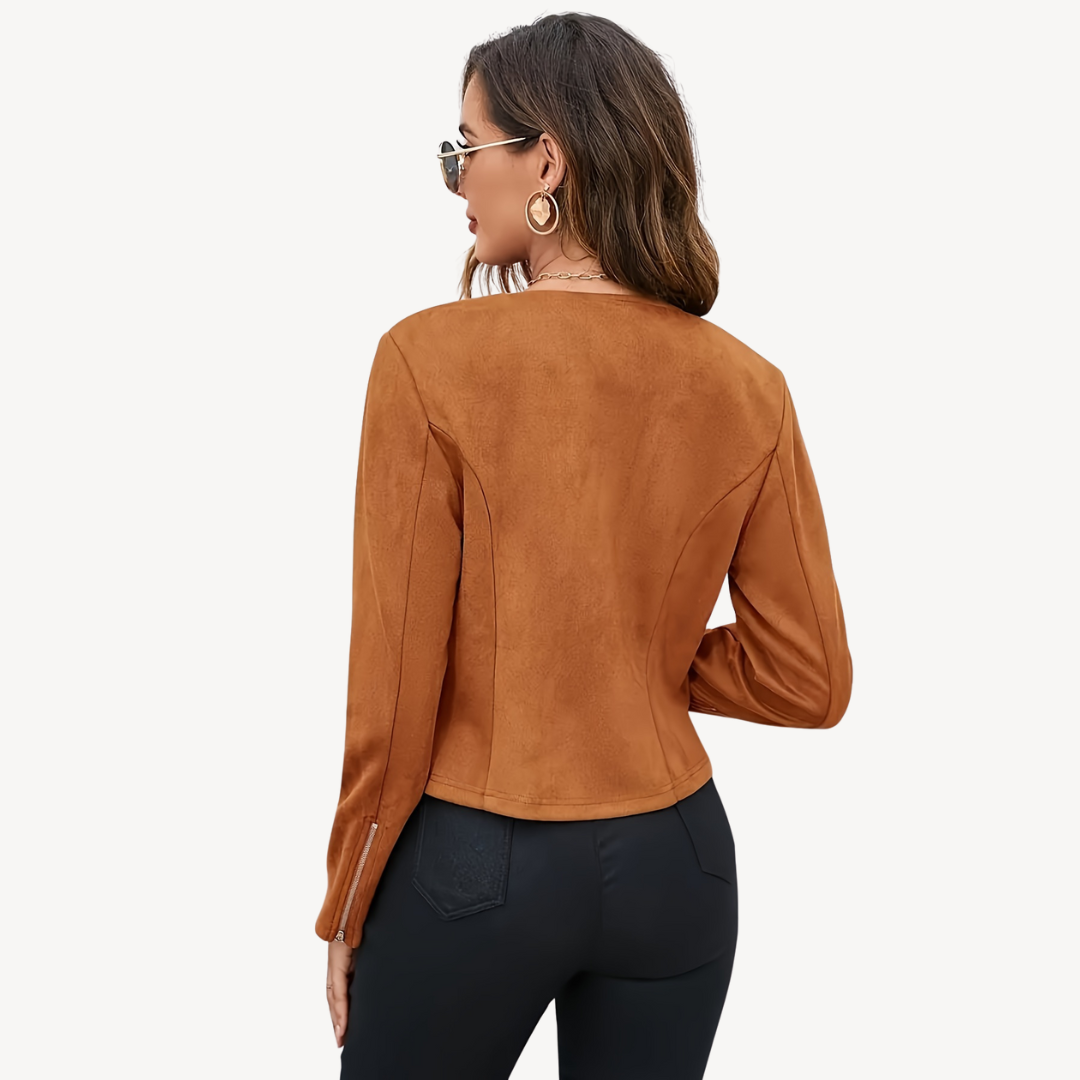 VogeLuxe | Women’s Solid Zip-Up Jacket