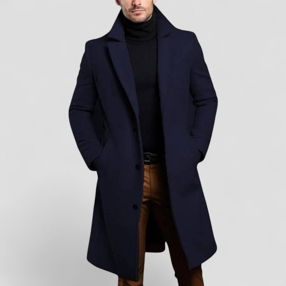 VogeLuxe | Men’s Tailored Single-Breasted Topcoat