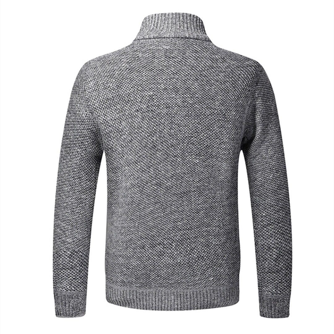 VogeLuxe | Men’s Textured Full Zip High Neck Knit Jacket