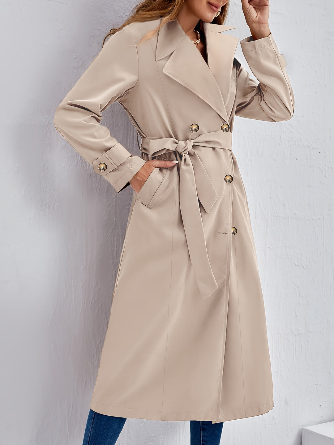 Classic Tan Waterproof Trench Coat - VogeLuxe