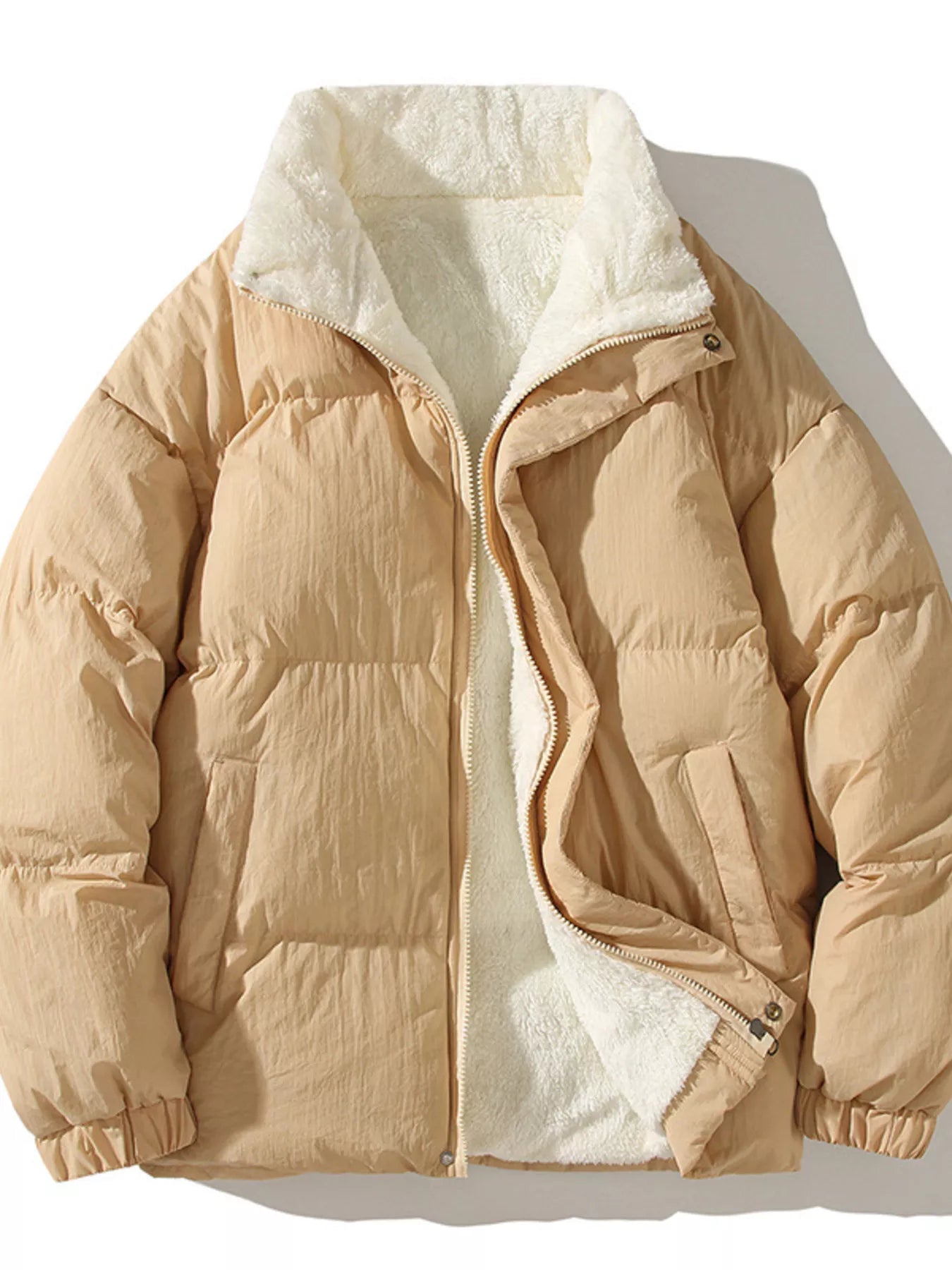 Men's Large Padded Zip Jacket Extra Large Fleece Coat